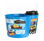 Kit Cinema Hot Wheels Infantil Balde De Pipoca Com Copo