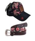 Kit Cinto Cowgirl Menina Infantil Mangalarga Feminino + Boné Criança Floral