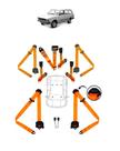 Kit cinto de segurança COMPLETO RETRÁTIL para FIAT PANORAMA + fechos