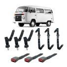 Kit Cinto De Segurança Preto Salão Kombi 2 Pontos Fêmea