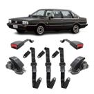 Kit Cinto De Segurança Preto Santana Abdominal 3 Ponto Haste