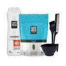 Kit Clareador Pó Descolorante Active Tradicional 300g + Água Oxigenada 40V 900ml + Kit Preparo