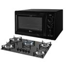 Kit Clássico Fischer: Forno Bancada Pop Preto e Cooktop 5B