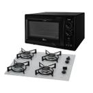Kit Clássico Fischer: Forno Bancada Turbo 2.4 New e Cooktop a Gás 4B Branco Voltagem:220 Kit Clássico Fischer: Forno Bancada Turbo 2.4 New e Cooktop a Gás 4B Branco Voltagem:220
