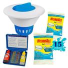 Kit Clorador Flutuante + 15 Pastilhas Hcl Penta + Kit Teste
