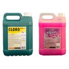 Kit Cloro Aqualiv e Desinfetante Aroma de Pétala de Rosa 5L