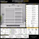 Kit Closet Aramado 1,50 x 2,00 mt Cabideiro/Prat Branco 20x20 Kit Closet Aramado 1,50 x 2,00 mt Cabideiro/Prat Branco 20x20