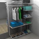 Kit Closet Aramado 1,50 x 2,00 mt Cabideiro/Prat Branco 20x20