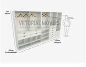 Kit Closet Armário Colmeia Roupeiro Cabideiro M41 Mdp