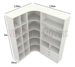 Kit Closet Loja Modulado Canto M86 100% Mdf