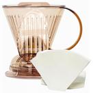 Kit Coador de Café Clever Transparente 500ml Marrom com 100 Filtros e Sistema Shut Off Original Kit Coador de Café Clever Transparente 500ml Marrom com 100 Filtros e Sistema Shut Off Original
