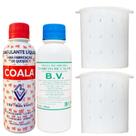 Kit Coalho Coagulante Coala 200ml + Cloreto de Cálcio BV + 2 Formas Queijo Minas Frescal 500g Kit Coalho Coagulante Coala 200ml + Cloreto de Cálcio BV + 2 Formas Queijo Minas Frescal 500g