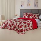 Kit Coberdrom Casal Queen 3 Peças Dupla Face 400 Fios Estampado Patchwork Roupa de Cama Premium Cobertor Manta Soft