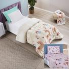 Kit Coberdrom + Jogo De Cama Bouti Kids Solteiro 04 Peças 100% Poliéster - Unicórnio