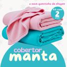 KIT Cobertor Manta Lisas Casal Microfibra