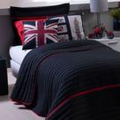 Kit Cobre Leito 4 Peças Solteiro Inove 100% Poliéster - London Preto/Vermelho