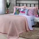 Kit Cobre Leito 7 Peças Queen Colorful To Decorando 100% Poliéster - Patins Rosa