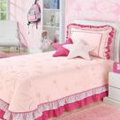 Kit Cobre Leito Bailarina Solteiro Infantil Com 4 Peças Rosa