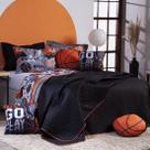 Kit Cobre Leito Basquete Dupla Face c/ Almofadas Casal Padrão 07 Peças
