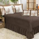 Kit Cobre Leito Borboletas Casal Queen 07 Peças Marrom