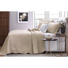 Kit Cobre Leito Bordado Casal 3 Peças 220x240cm Ipê Bege Bouti Jolitex