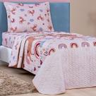 Kit cobre leito bouti solteiro infantil 02 pecas estampado dupla face
