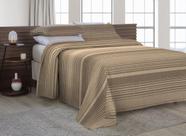 Kit Cobre Leito Cama Casal King 3 Peças Algodão Acochoado Listrado C/Fronha