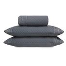 Kit Cobre Leito Casal Bordare Appel Bordado Inglês Cinza Frost (1 colcha + 2 Porta Travesseiro)