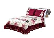 Kit Cobre Leito Casal Isabela 3 Peças Sem Matelado Estampa Clássica em 3 cores com Babado Elegante