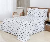 Kit Cobre Leito Casal King Bella Piquet 03 Peças Coração Branco e Preto