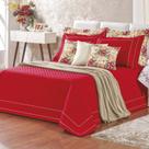 Kit Cobre Leito Casal Queen Amilca 5 Peças 180 Fios Vermelho