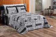 Kit Cobre Leito Casal Queen Jornal 3 Peças Percal 180 fios
