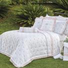 Kit Cobre Leito Casal Queen Rivieri 5 Peças Bordado 100% Algodão 600 Fios Branco