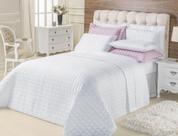 Kit Cobre Leito Casal Queen Top Line 3 Pçs 180 Fios Branco - Vilela Enxovais