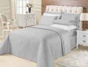 Kit Cobre Leito Casal Queen Top Line 3 Pçs 180 Fios Cinza - Vilela Enxovais