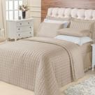 Kit Cobre Leito Casal Queen Top Line 3 Peças 180 Fios Cáqui