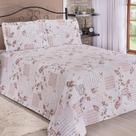 Kit Cobre Leito Casal Super King Bella Piquet 03 Peças- Salmão