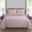 Kit Cobre Leito Colcha Allegra King 3 Peças Percal 300 Fios C- Babado Rose 100% Poliéster