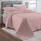 Kit Cobre Leito Colcha Basic Queen 3 Peças Dupla Face Liso Classic - Rose Claro - 100% Poliéster