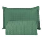 Kit Cobre Leito Colcha Bellini Solteiro Dupla Face Percal 300 Fios Textura Matelassê 2 Peças - Verde