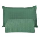 Kit Cobre Leito Colcha Bellini Solteiro Dupla Face Percal 300 Fios Textura Matelassê - Verde