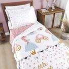 Kit Cobre Leito Colcha Carrosel Infantil Solteiro 2 Peças Microfibra Dupla Face - Princesa Princess - 100% Poliéster Kit Cobre Leito Colcha Carrosel Infantil Solteiro 2 Peças Microfibra Dupla Face - Princesa Princess - 100% Poliéster