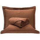 Kit Cobre Leito Colcha Casa Scarpa Anabela King Dupla Face Texturizado Percal 300 Fios 3 Peças - Castor - 100% Poliéster