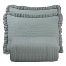 Kit Cobre Leito Colcha Casa Scarpa Maison Queen C/ Babado Percal 300 Fios 3 Peças - Cinza Kit Cobre Leito Colcha Casa Scarpa Maison Queen C/ Babado Percal 300 Fios 3 Peças - Cinza