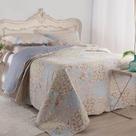 Kit Cobre Leito Colcha Daily King 3 Peças Dupla Face Estampado Floral Patchwork 14 100% Poliéster