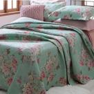 Kit Cobre Leito Colcha Daily Queen 3 Peças Dupla Face Estampado - Floral 57 - 100% Poliéster