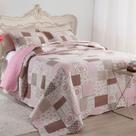 Kit Cobre Leito Colcha Daily Queen 3 Peças Dupla Face Estampado Floral Patchwork 12 100% Poliéster
