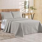 Kit Cobre Leito Colcha Ideale Queen 3 Peças Matelado Geométrico - Cinza - 100% Poliéster