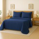 Kit Cobre Leito Colcha King 3 Peças Dupla Face 400 Fios Matelado Design Sofisticado Toque Macio