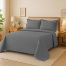 Kit Cobre Leito Colcha King 3 Peças Matelado Toque Macio